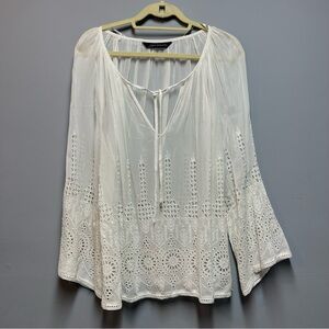 Zara boho blouse top  off-white. Flowy